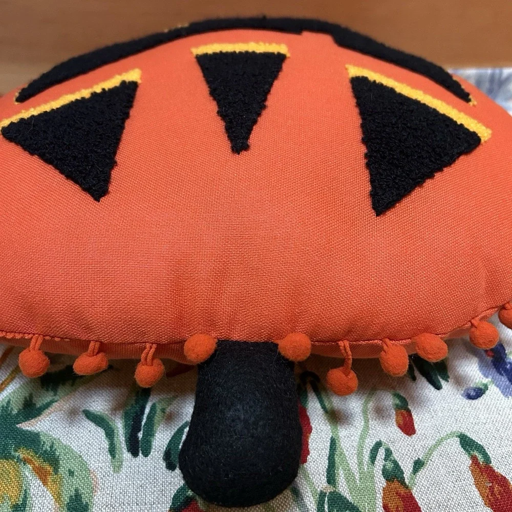 Vintage Halloween Inspired Jack O Lantern Pumpkin Throw Pillow Cottagecore Farm